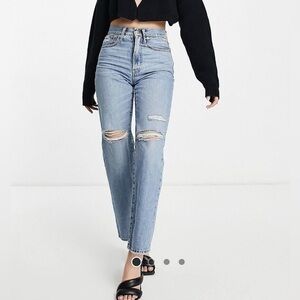 NWT Madewell The Perfect Vintage Ripped Straight Jean in Dark Wash W33 standard